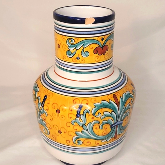 Vintage Italian Pottery Grazia Deruta Italy Vase Floral - Picture 3 of 5